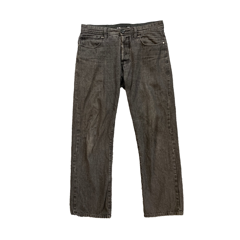 Oakley Jeans Mens 32 Black Straight Leg Denim Mid Rise Button Fly Cotton‎ 2012